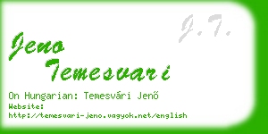 jeno temesvari business card